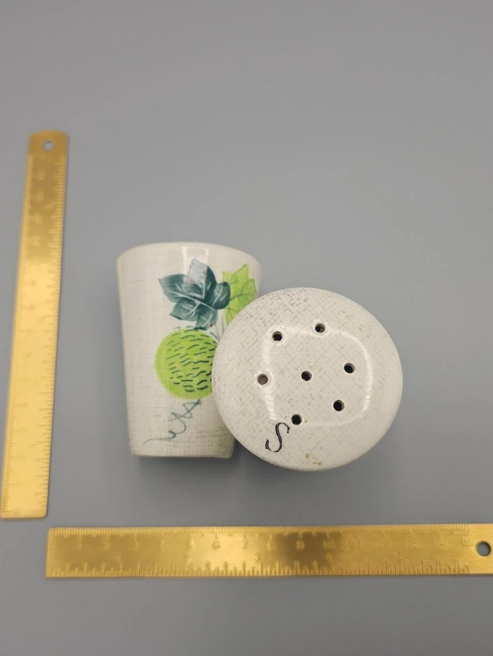 Vintage Ceramic Salt and Pepper Shakers with Fruit Design